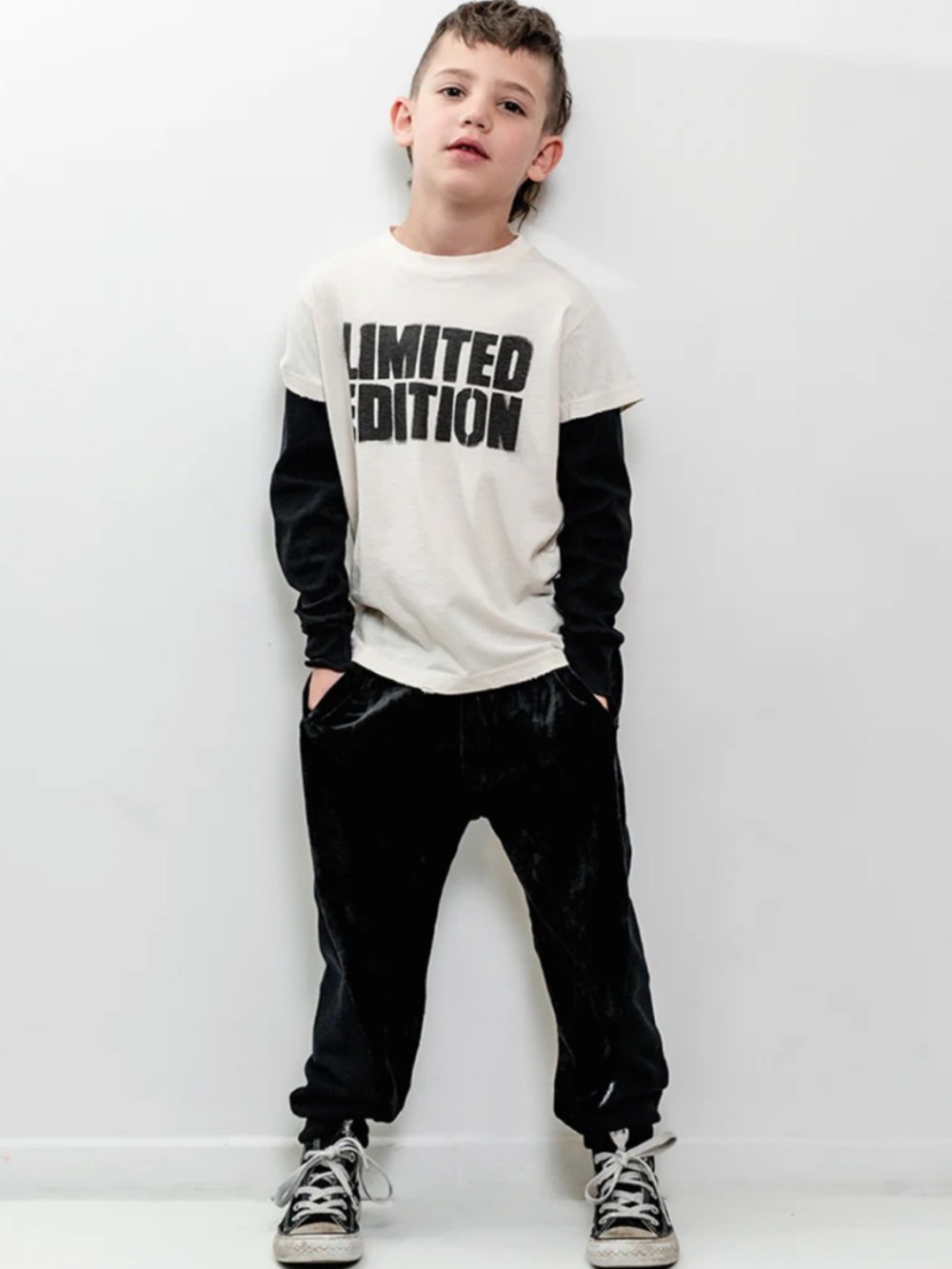 nununu Unisex Limited Edition Tee with Black Sleeves & Bold Graphic
